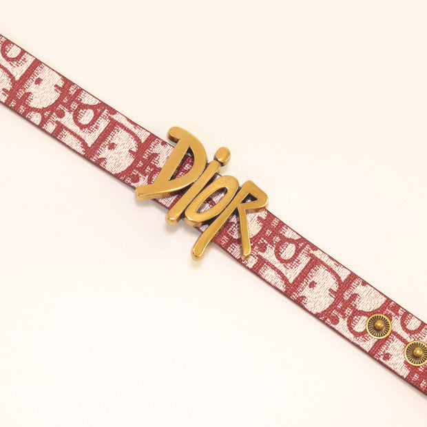 Alphabet D Red Strap Bracelet