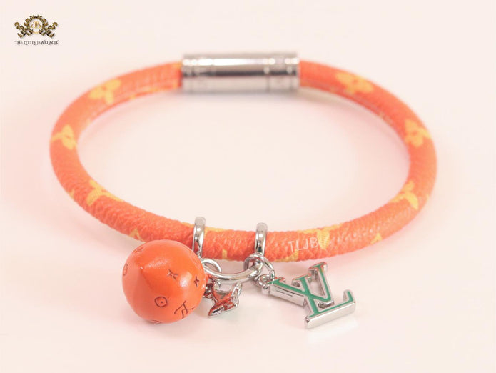 Alphabet L & V orange bracelet