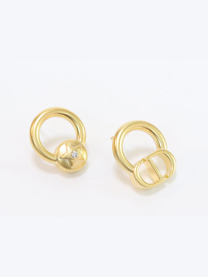 Alphabet CD and star Gold studs