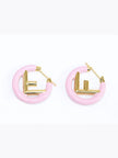 Baby Pink Alphabet F Hoops 25mm