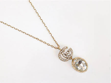 Rustic Double G white drop pendant