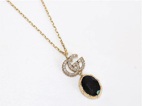 Rustic Double G black drop pendant