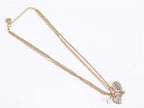Alphabet Pearl and charm pendants necklace 4 charms
