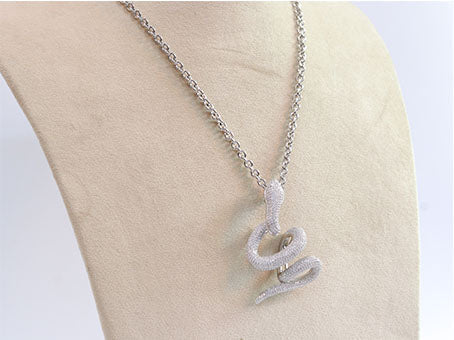 Platinum snake body pendant