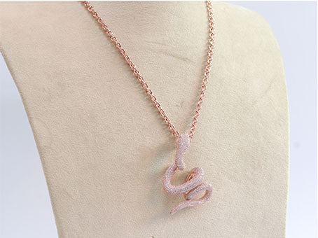 Rose gold snake body pendant
