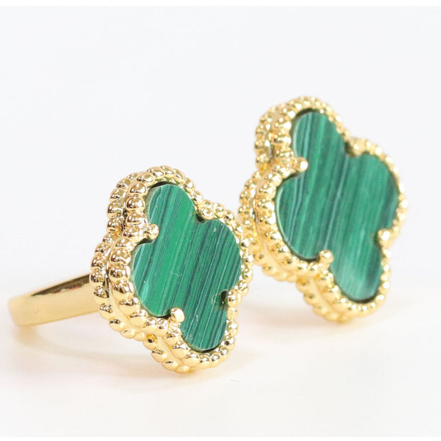 Double GREEN malachite ring