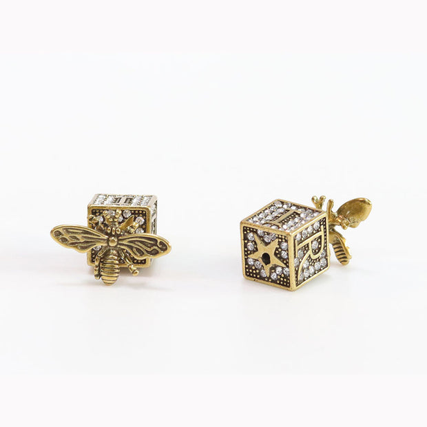 Rustic dragon fly square studs