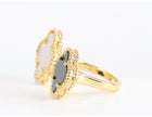 Double WHITE & BLACK malachite ring