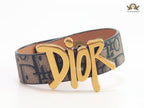 Alphabet D Coffee Brown Strap Bracelet
