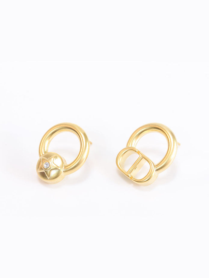 Alphabet CD and star Gold studs