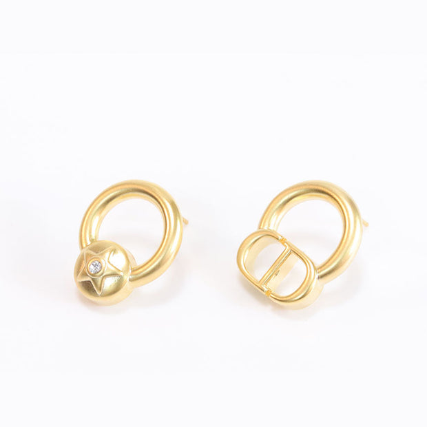 Alphabet CD and star Gold studs