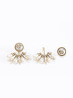 Double G rustic long pearl earrings
