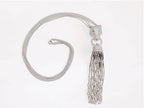 Platinum panther face sleek tassel pendant