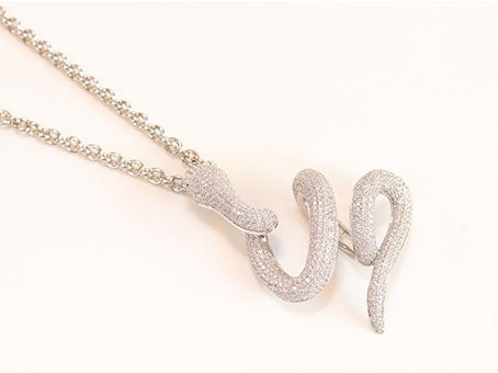 Platinum snake body pendant