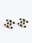 Double C Black Enamel CZ earrings