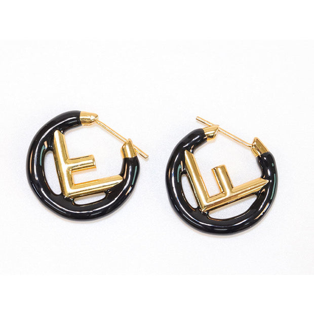 Black Alphabet F Hoops 25mm