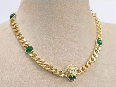 Lion face link chain
