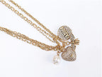 Alphabet Pearl and charm pendants necklace 4 charms