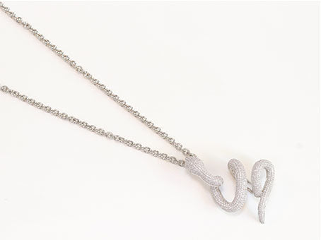 Platinum snake body pendant