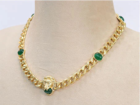 Lion face link chain