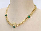 Lion face link chain