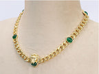 Lion face link chain