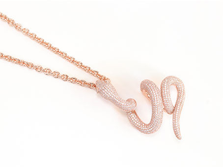 Rose gold snake body pendant