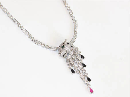 Cz platinum panther sleek chain
