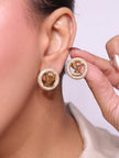Gold Alphabet L and V CZ studs 20mm