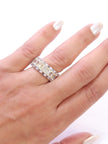 Silver plated baguette ring