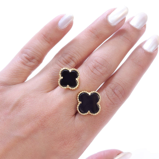 Double BLACK malachite ring