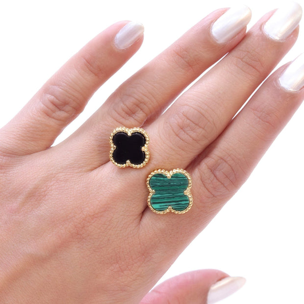 Double BLACK & GREEN malachite ring