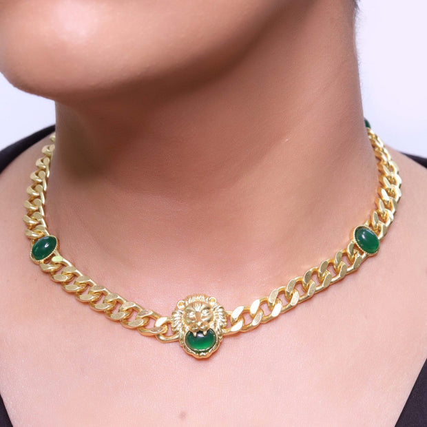 Lion face link chain