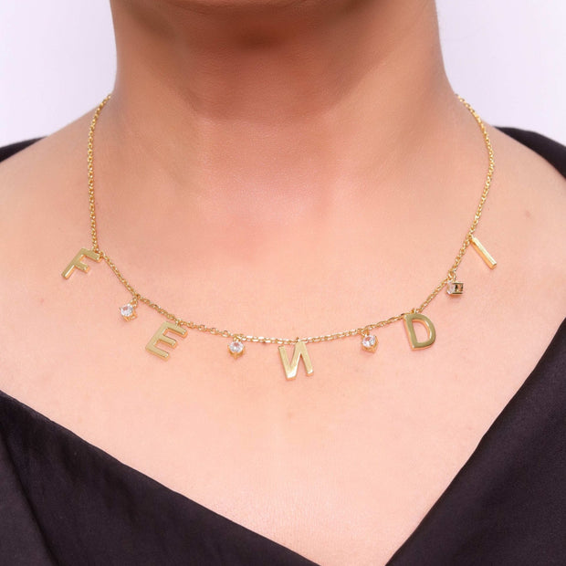 Alphabet charms necklace - F
