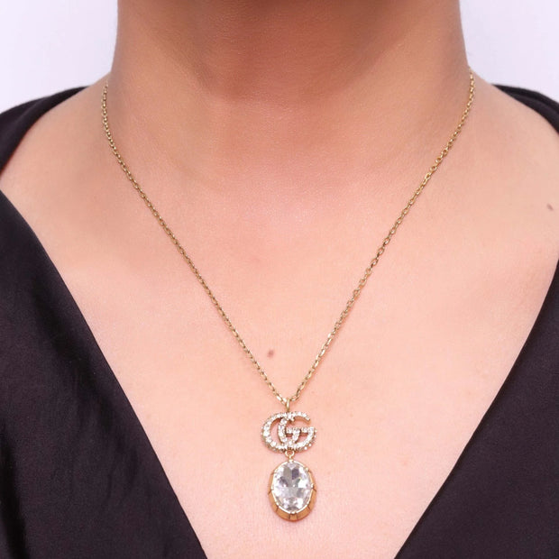 Rustic Double G white drop pendant
