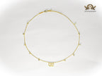 Alphabet Double G chain with CZ in gold