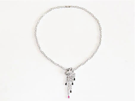 Cz platinum panther sleek chain