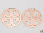 Designer rose gold plated hoop earrings