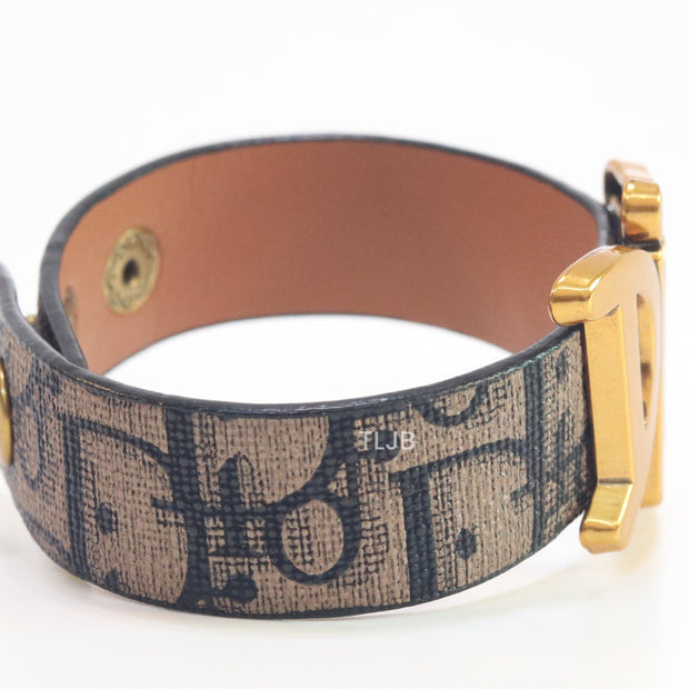 Alphabet D Coffee Brown Strap Bracelet