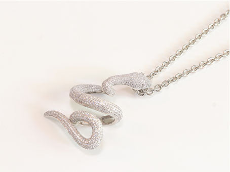Platinum snake body pendant