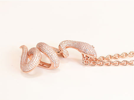 Rose gold snake body pendant