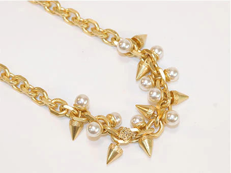 Pearl studs link chain