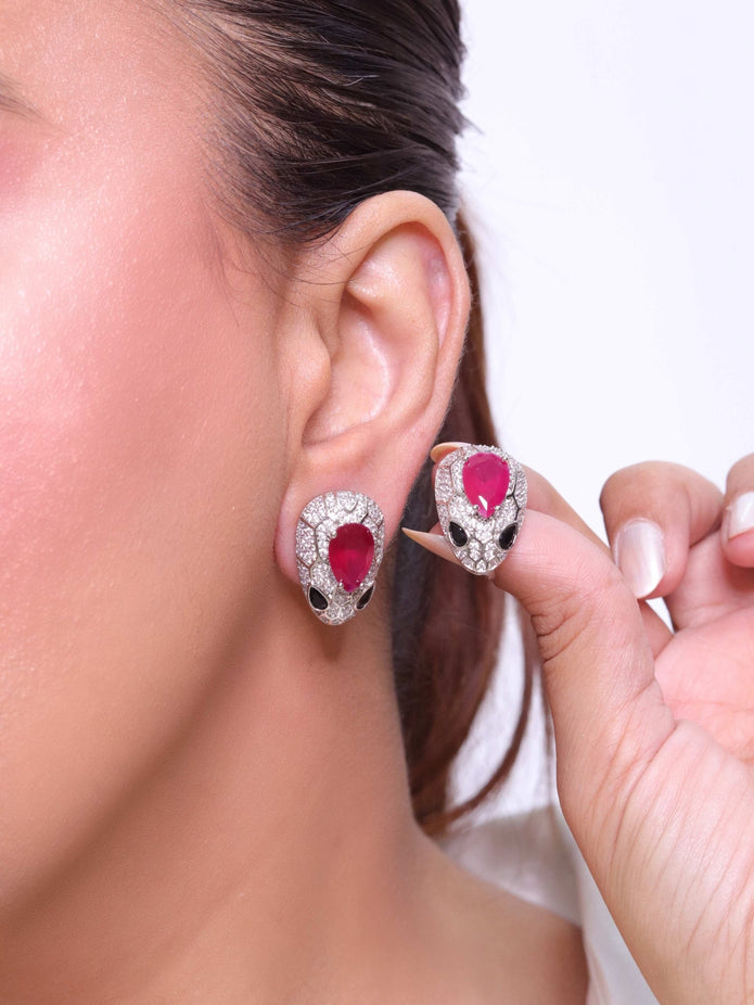Ruby snake head studs