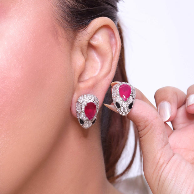 Ruby snake head studs