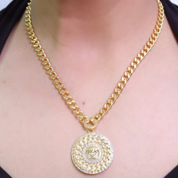 Medusa coin pentant