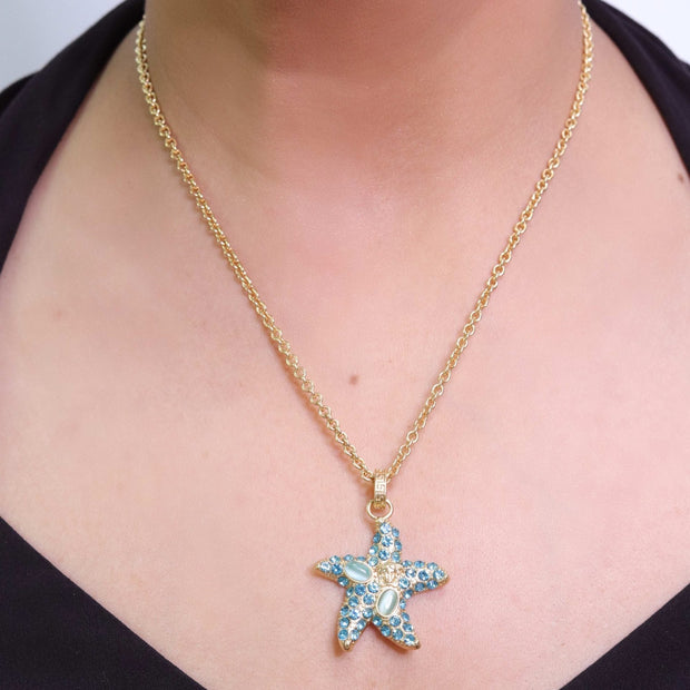Blue star neck chain