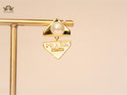 Alphabet P white triangle Studs