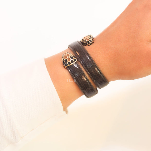 Serpentine brown belt bracelet