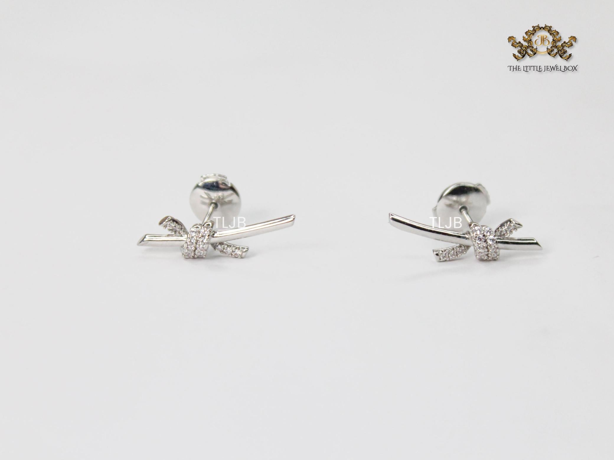 T &co knot earrings (silver)