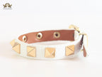 Alphabet V rockstud white bracelet